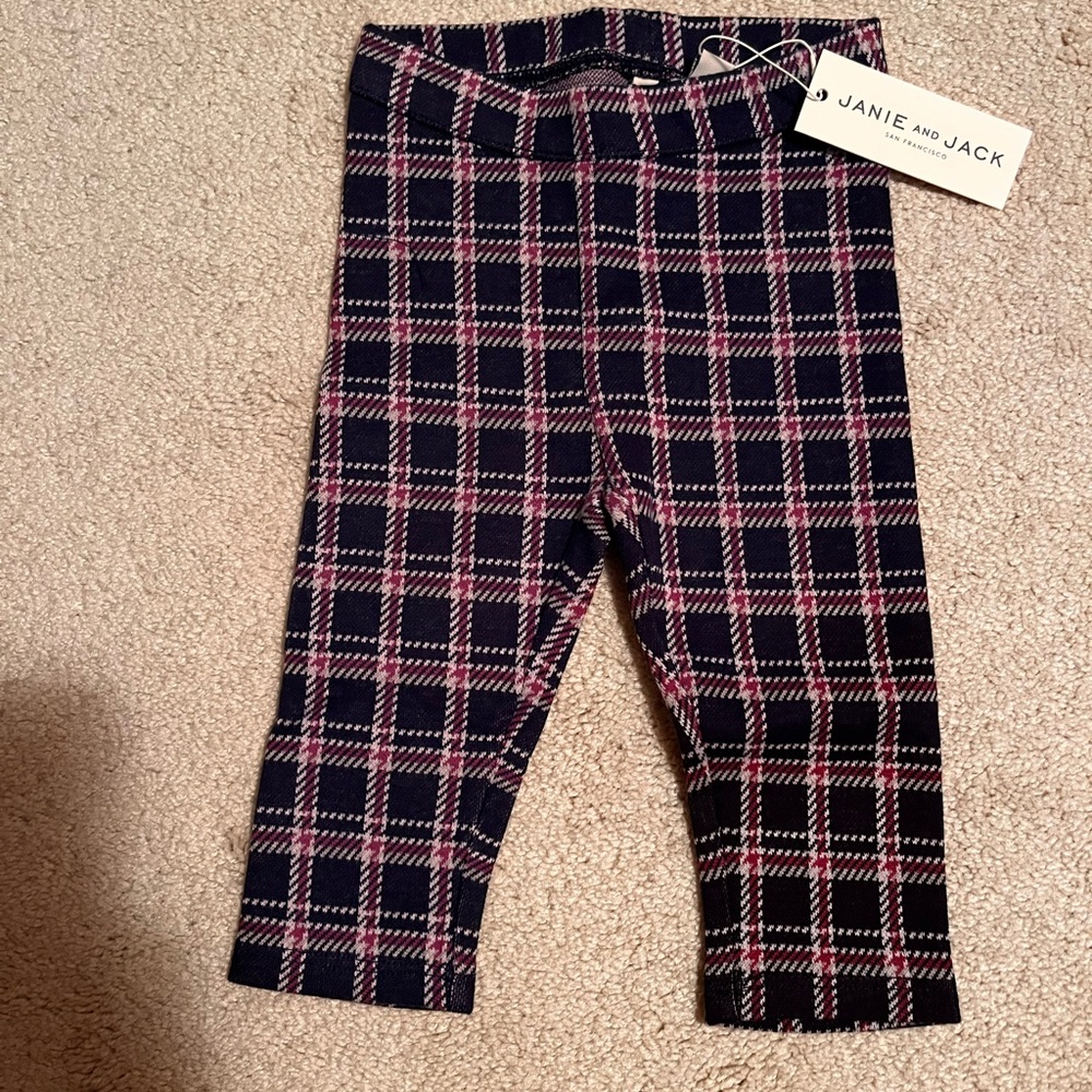 Janie and Jack baby girl plaid jacquard pant